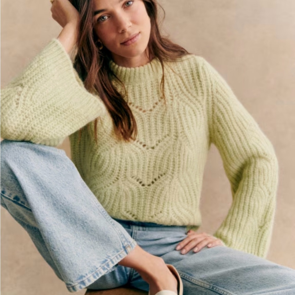 Sezane Soft Mint Sweater NEW